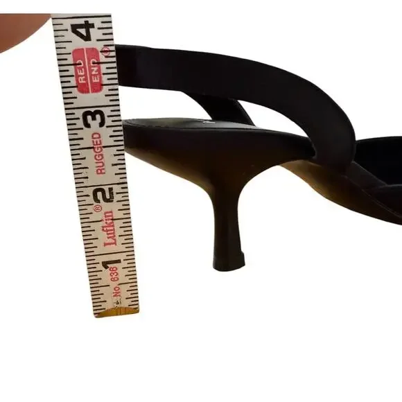 NWOT MANGO Pointed Ballerina Style Slingback Kitten Satin Heels - US 8 EU 39 - Picture 9 of 9